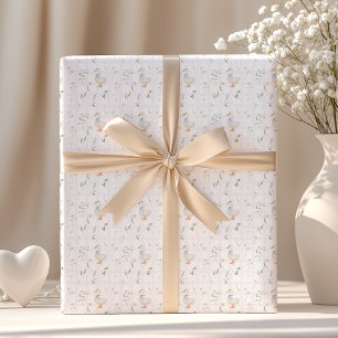 Gekke Goose Wildflower Gingham Boy Baby shower Cadeaupapier