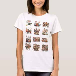 Gekke Grappige 12 Dagen van Kerst Vrouwen- T-shirt