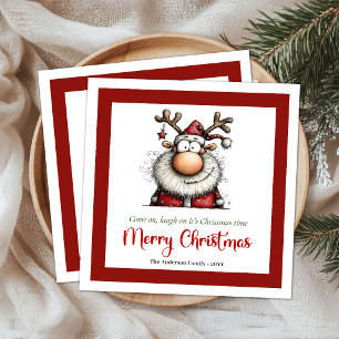 Gekke Grappige Kerstman Humor Feestservetten Servet