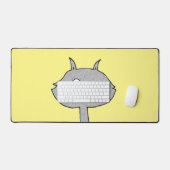 Gekke grijze kat bureaumat (Keyboard & Muis)