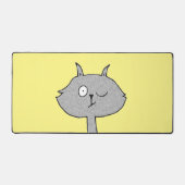 Gekke grijze kat bureaumat (Voorkant)