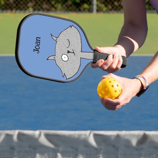 Gekke grijze kat pickleball paddle (Insitu)