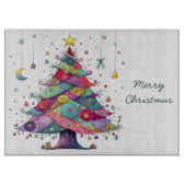 Gekke grillige kerstboom, heldere kleuren, snijplank (Voorkant)