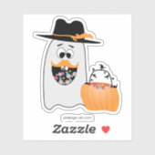 Gekke Halloween Ghost wil je Snoep Sticker (Vel)