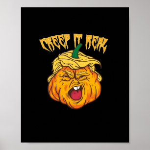 Gekke Halloween pompoen Trumpkin kostuum Poster
