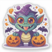 Gekke Halloweenmonster Sticker (Voorkant)