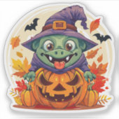 Gekke Halloweenmonster Sticker (Voorkant)