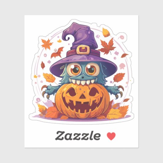 Gekke Halloweenmonster Sticker (Vel)