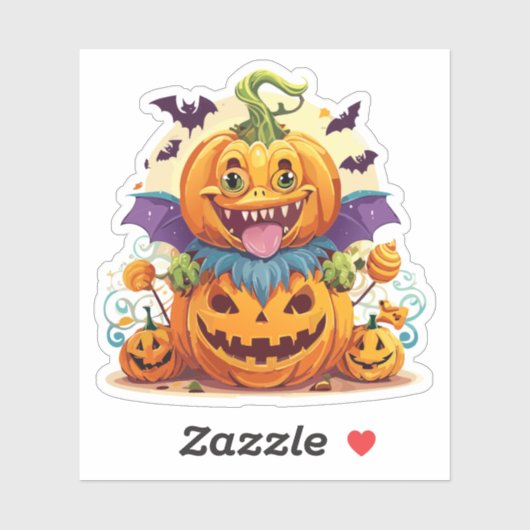 Gekke Halloweenmonster Sticker (Vel)