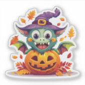 Gekke Halloweenmonster Sticker (Voorkant)