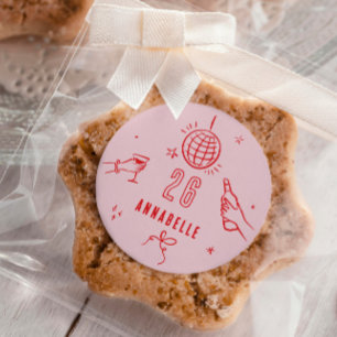 Gekke Hand Getrokken 30ste Verjaardag drinken Part Ronde Sticker