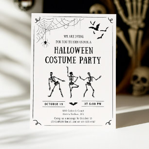 Gekke handgetekende Halloween kostuum uitnodiging