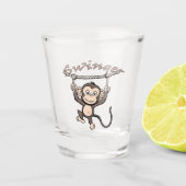 Gekke Happy Swinger Monkey Shot Glas (Voorkant)