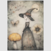 Gekke  heks en paddenstoeldecoupage tissuepapier (Voorkant)