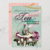 Gekke Hoedenmaker Alice Antieke Theepartij Bruidsm Kaart (Voorkant / Achterkant)