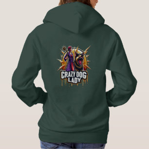 Gekke hond dame met haar felle waakhond hoodie