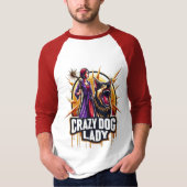 Gekke hond dame met haar felle waakhond t-shirt (Voorkant)