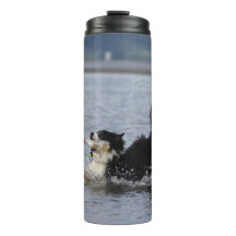 Gekke hond in water, tumbler, personaliseer