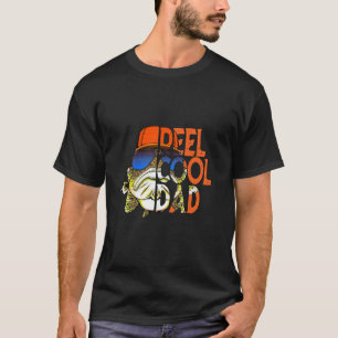 Gekke Hond Papa Vissen Grappige Vaderdag Reel Cool T-shirt