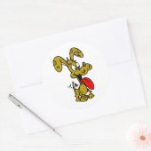 Gekke hond ronde sticker (Envelop)