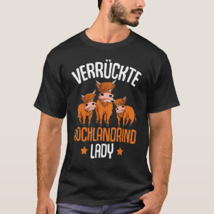 Gekke Hoogland Rundvlees Dames Boeren Koeien T-shirt