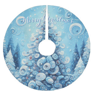 Gekke impressionistische kerstboom blauw rok