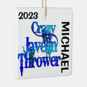 Gekke Javelin Thrower CUSTOM Keramisch Ornament (Rechts)