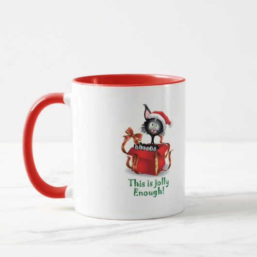 Gekke Jolly Black Kerstkat Mok (Links)