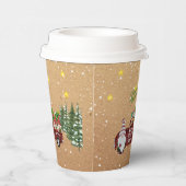 Gekke kabouters in rode vrachtwagen Kerstfeest Papieren Bekers (Rechts)