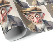 Gekke karikatuur oud Man Cadeaupapier (Rol Hoek)