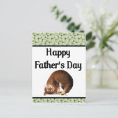 Gekke kat - Happy Vaderdag Briefkaart (Staand voorkant)