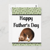 Gekke kat - Happy Vaderdag Briefkaart (Voorkant / Achterkant)