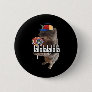 Gekke kat met lolly meme ronde button 5,7 cm