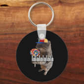 Gekke kat met lolly meme sleutelhanger (Voorkant)