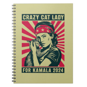 Gekke Kat Vrouw Voor Kamala 2024 Notitieboek