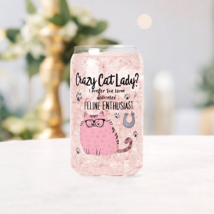 Gekke Katten Dame? Grappig Kattenliefhebber Cadeau Blikvorm Glas
