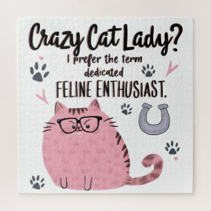 Gekke Katten Dame? Grappig Kattenliefhebber Cadeau Legpuzzel
