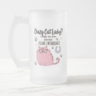 Gekke Katten Dame? Grappig Kattenliefhebber Cadeau Matglas Bierpul