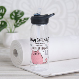Gekke Katten Dame? Grappig Kattenliefhebber Cadeau Waterfles