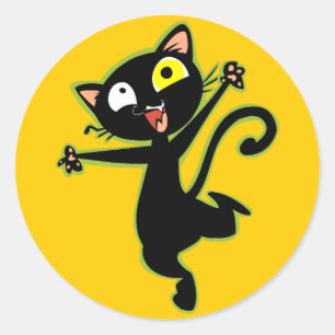 Gekke Katten Stickers! Ronde Sticker