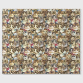 Gekke kattenbont cadeaupapier (Vlak)