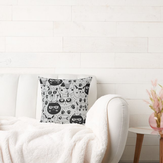 Gekke kattengezicht kussen (Bank)