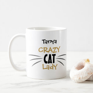 Gekke Kattenvrouw Snorren Fun Mok Cadeau