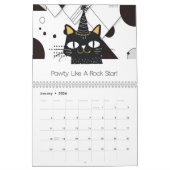 Gekke kattenzwarte en witte kalender (Jan 2026)