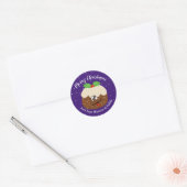 gekke kerst pudding fruitcake merry ronde sticker (Envelop)