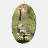 Gekke kerstversiering keramisch ornament (Links)