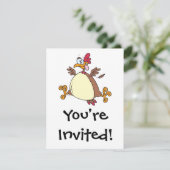 gekke kip cartoon kaart (Staand voorkant)