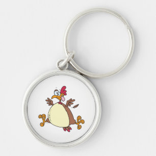 gekke kip cartoon sleutelhanger