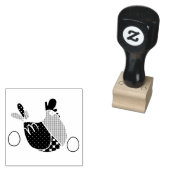 Gekke kippen 	rubberstempel (Gestempeld)