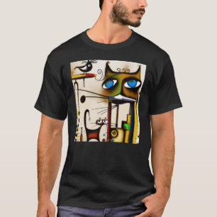 gekke kitten schattig meow kat portret wittig t-shirt
